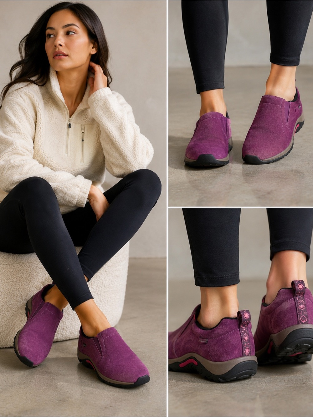 Merrell Jungle Moc Frosty Waterproof Purple Suede Slip On Shoes Women’s 7